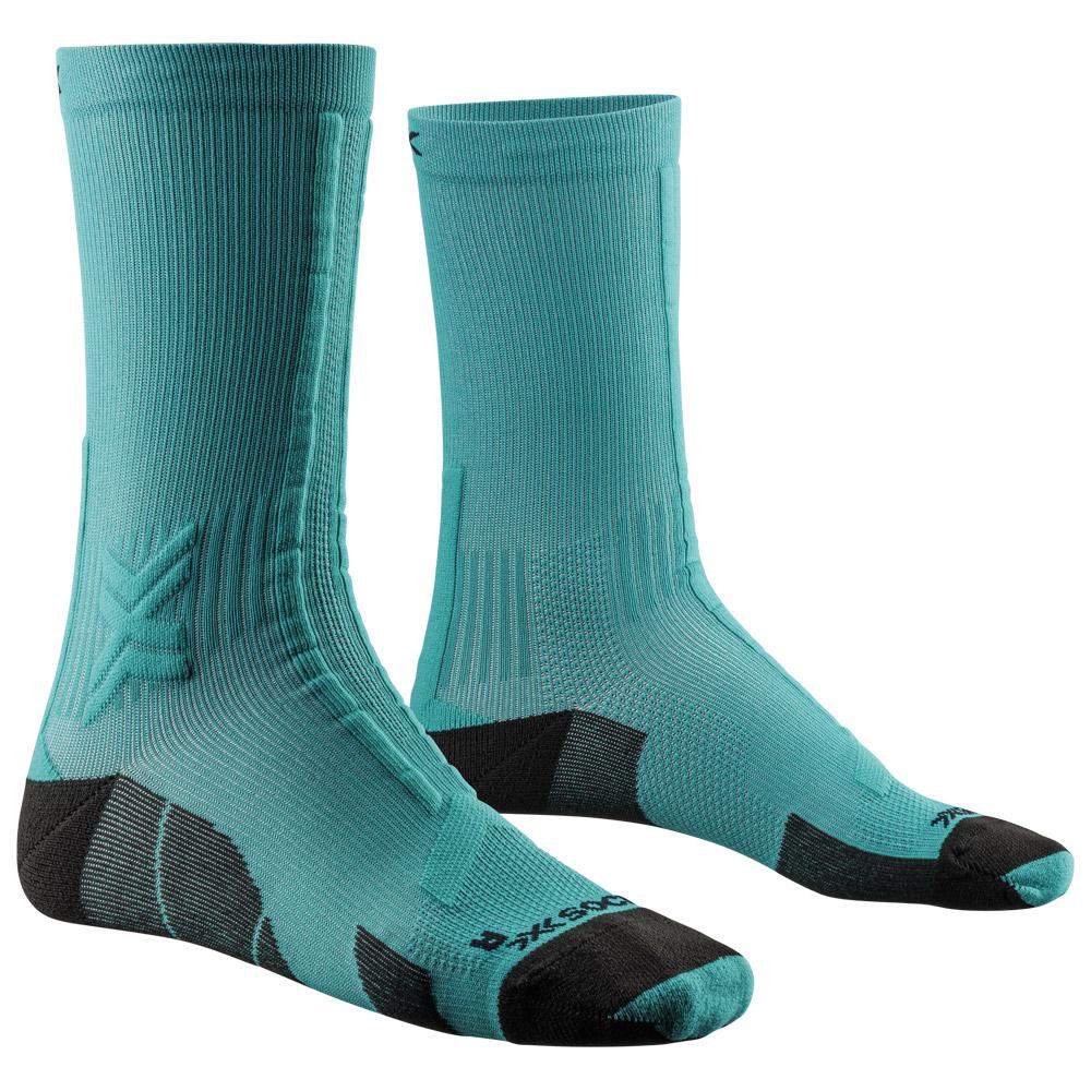 X Socks - Trail Run Discover Crew Lake Green Sunset Blue - 35-38 - Socken - Größe 35-38 - Blau - Glisshop.de