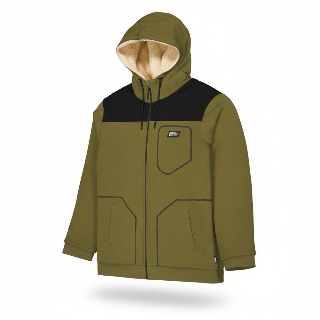 Picture - Basement Plush Zip Hoodie Tobacco - L - Sweatshirt