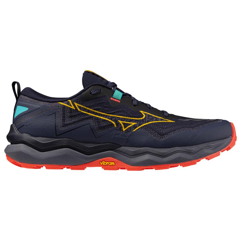 Mizuno - Wave Daichi 9 Baritone Blue Citrus Fiery Coral - 10 - Trail shoes