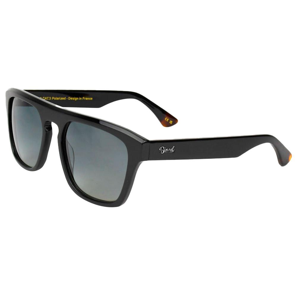 Binocle Eyewear - Stefano Shiny Black Gradient Grey Polarized - Sunglasses