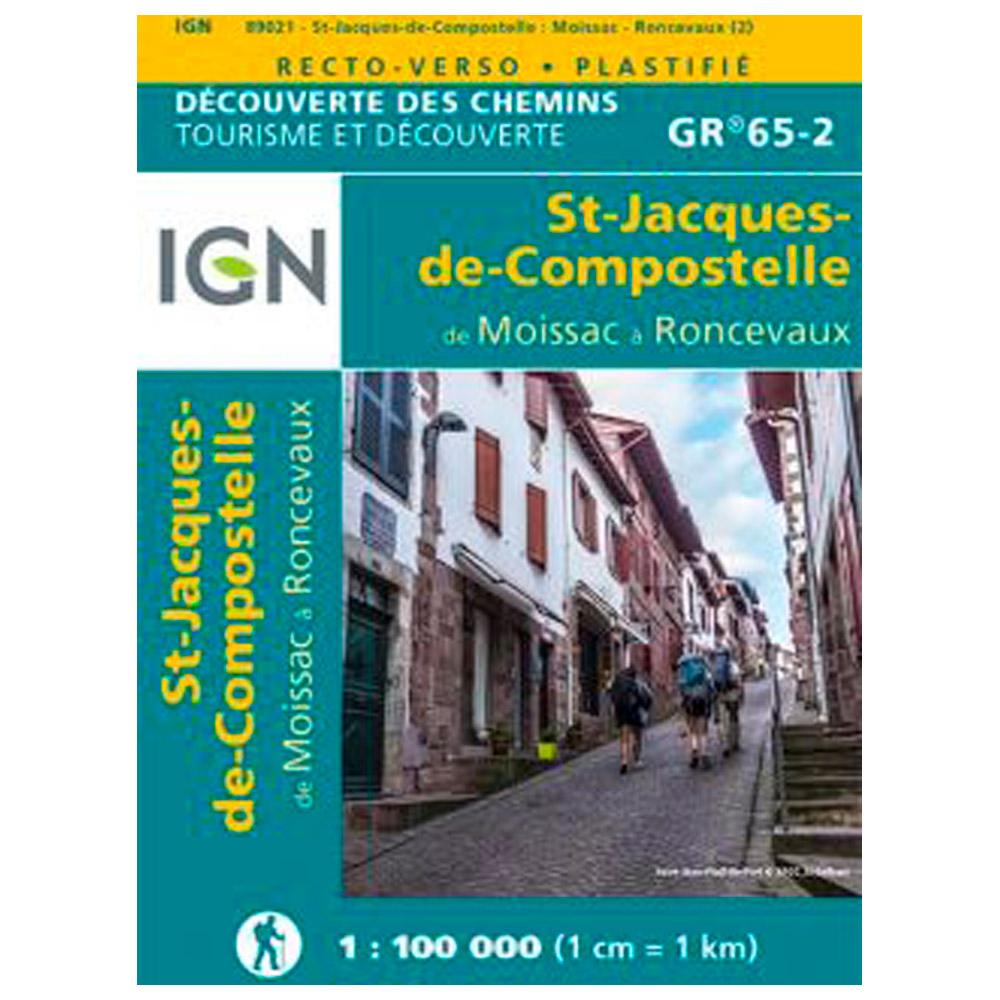 Carte IGN St Jacques de Compostelle de Moissac à Roncevaux