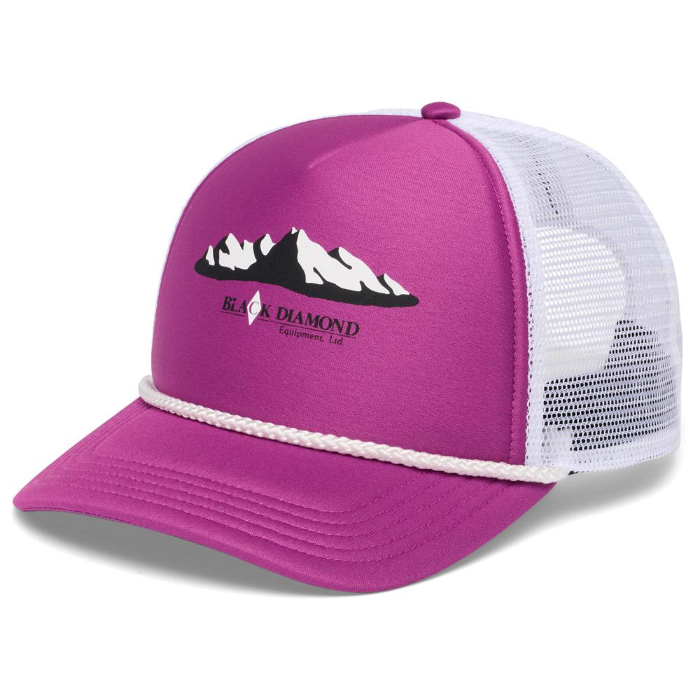 Black Diamond - Flat Bill Trucker Hat Piton Purple White Mountainscape - Cap