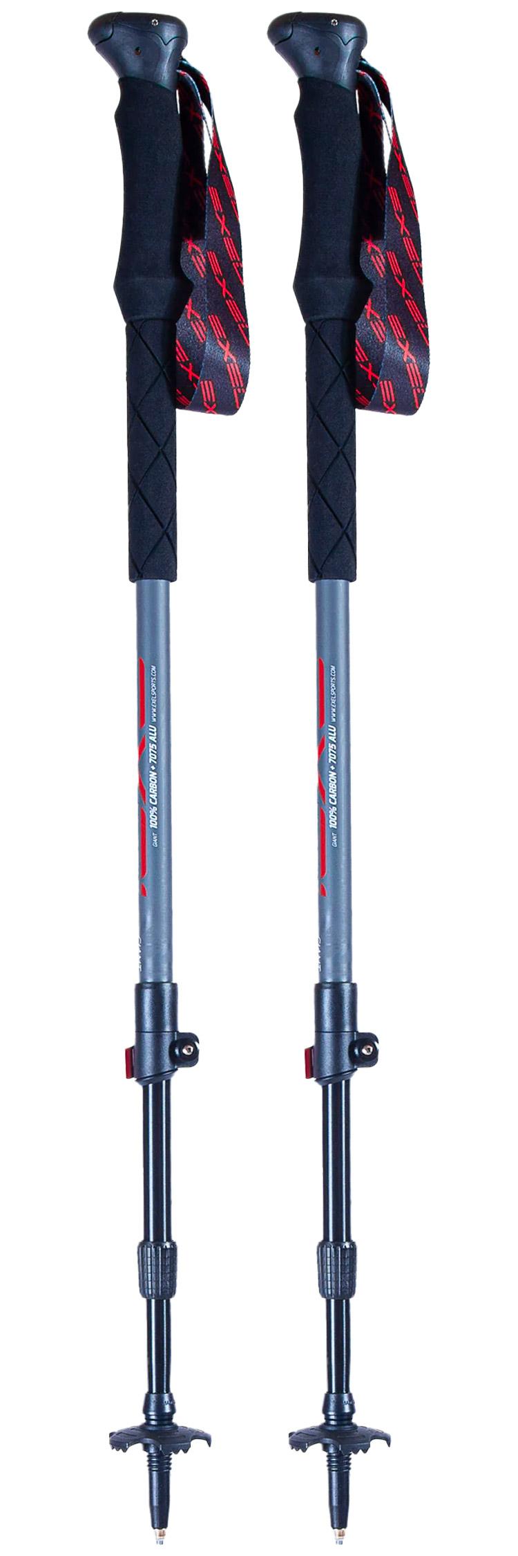 Exel - Giant Carbon 100-135 Grey Red - Hiking poles