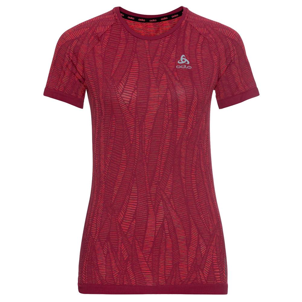 Odlo - Blackcomb Light Eco BI Top Crew Neck S/S Raspberry Fudge/ Space Dye - XS - Funktionsunterwäsche - Größe XS - Schwarz - Damen - Glisshop.de