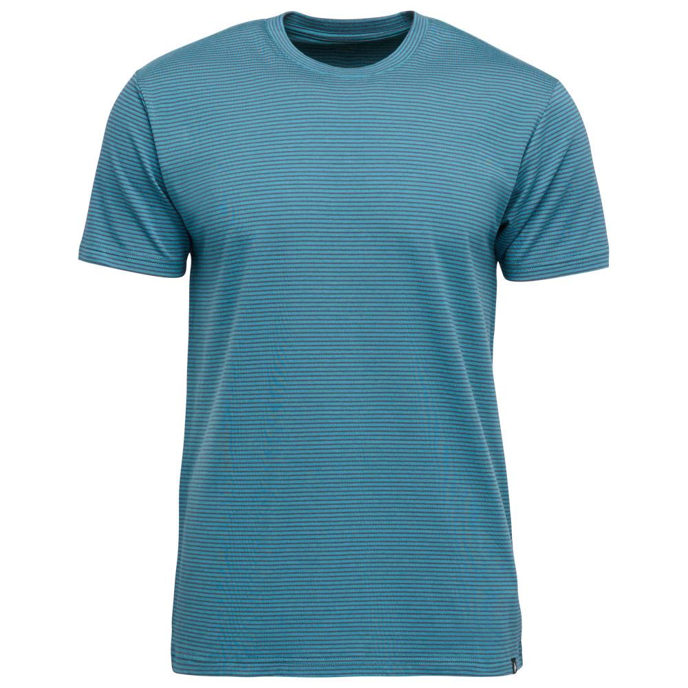 Black Diamond - Stripe Short Sleeve Creek Blue Charcoal - M - T-Shirt zum Klettern - Größe M - Blau - Herren - Glisshop.de