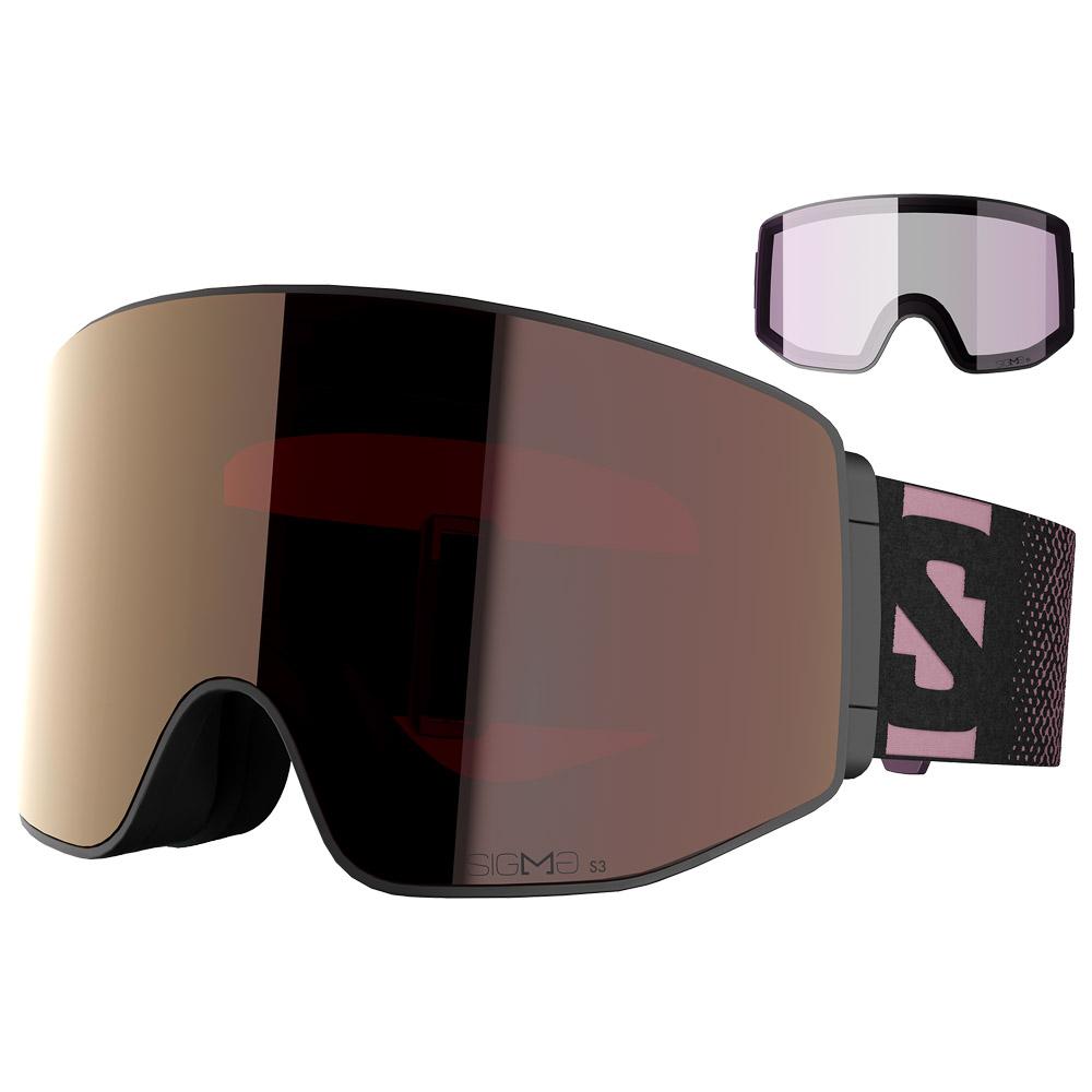Salomon - Sentry Prime Black Grape Shake Sigma Gun Metal + Sigma Clear Pink - Skibrille - Schwarz - Glisshop.de