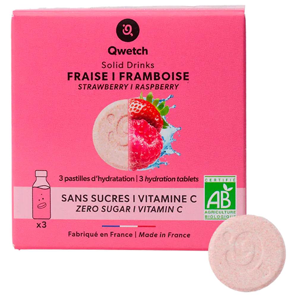 Qwetch - Solid Drinks Bio (x3) Fraise & Framboise - Drink