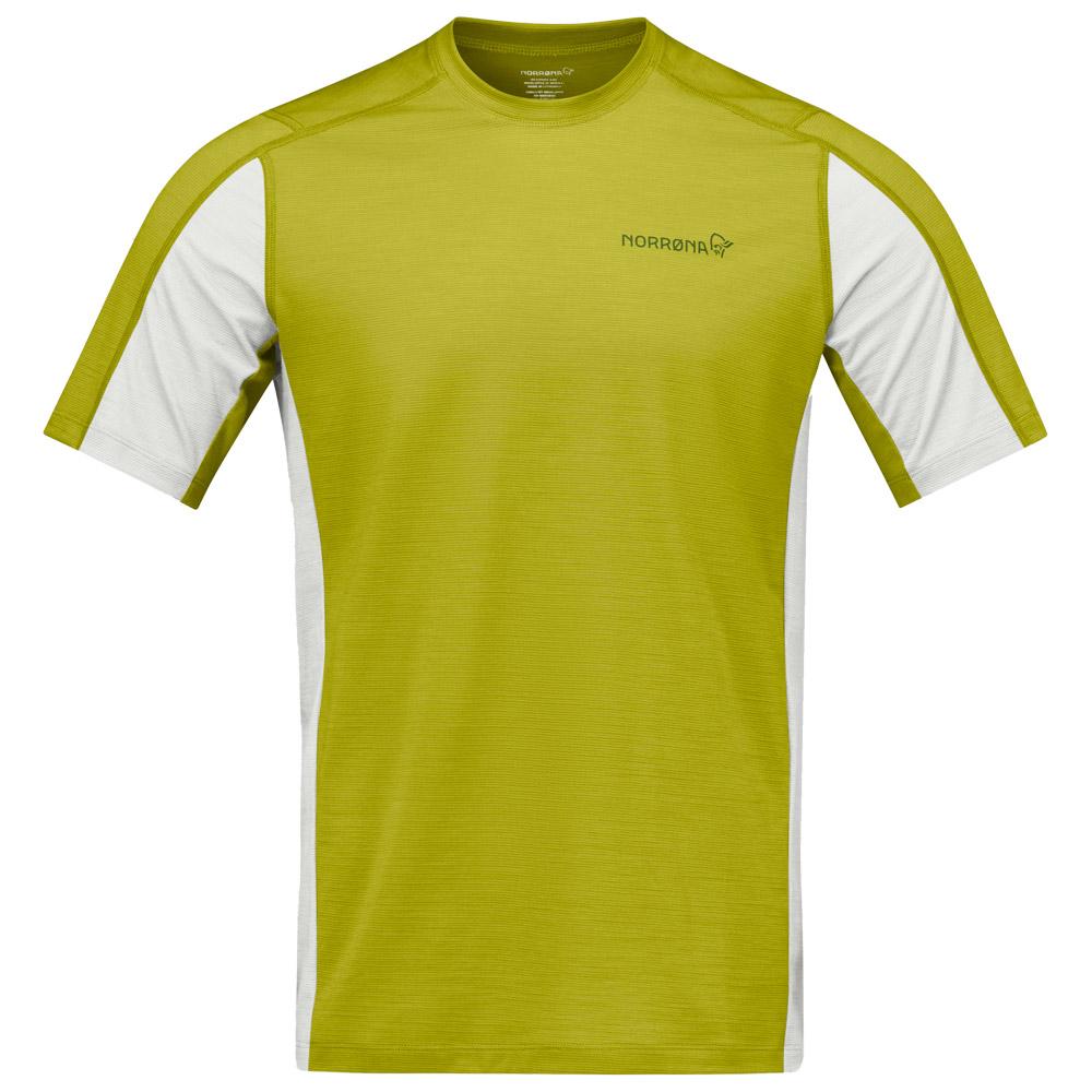 Norrona - Falketind EqualiserUll Golden Lime Whisper White - S - Hiking tee-shirt