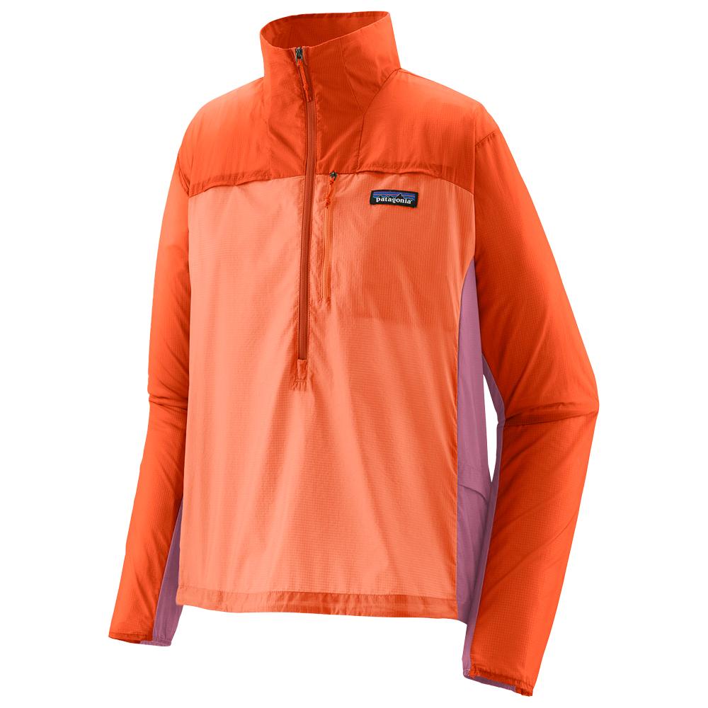Patagonia - W's Houdini Stash 1/2 Zip Coal Orange - S - Trail jacket