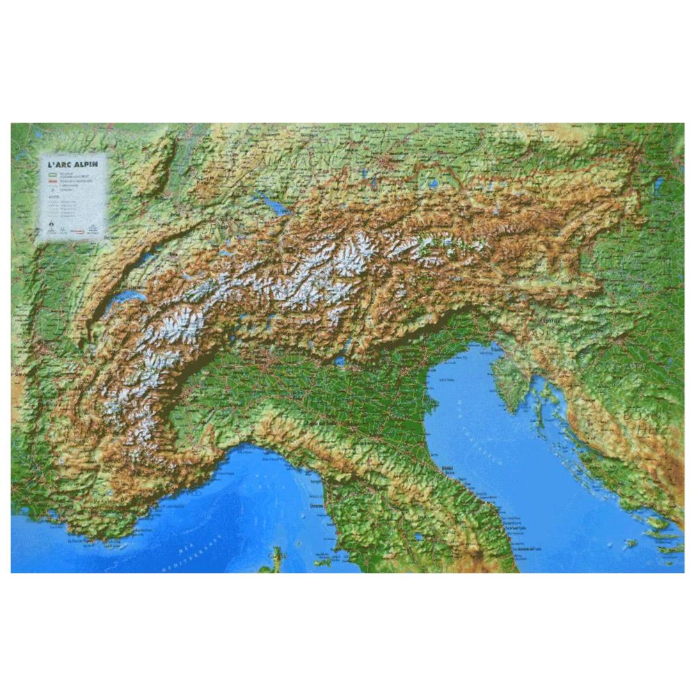3DMAP - Massif De L'arc Alpin - Raised-relief map