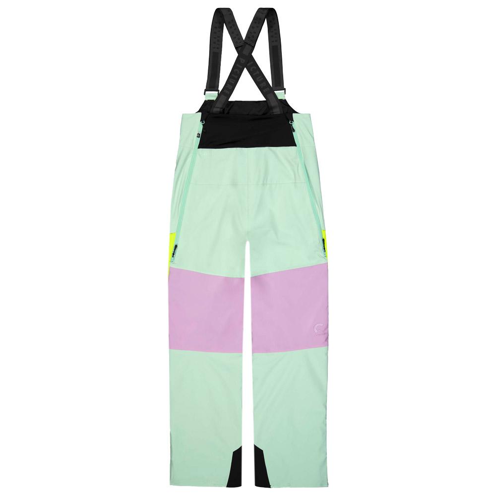 Pantalon salopette de ski très imperméable femme, FR900 bleu clair