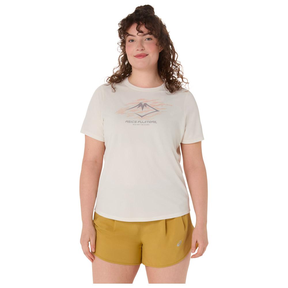 Asics - Fujitrail Logo Ss Top Cream - XS - Trail tee-shirt