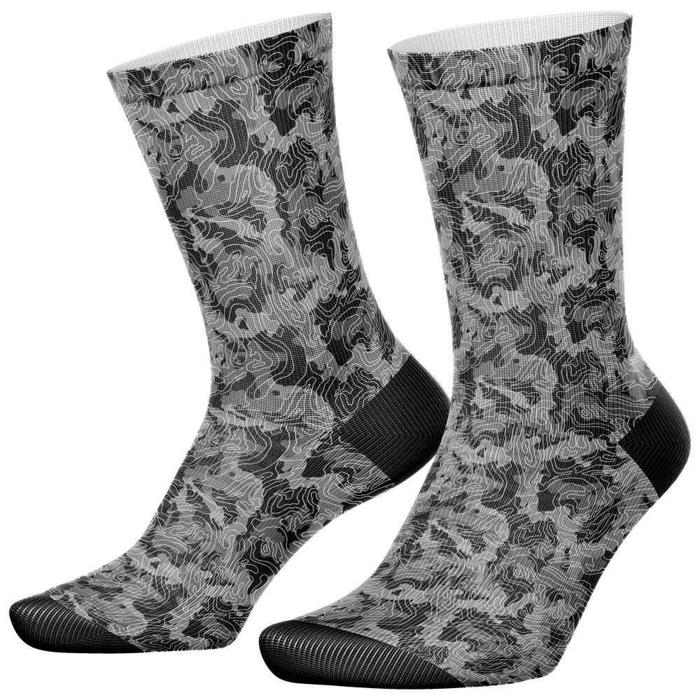 Curlynak - Running High Socks Black Topo - 43-46 - Trail running socks