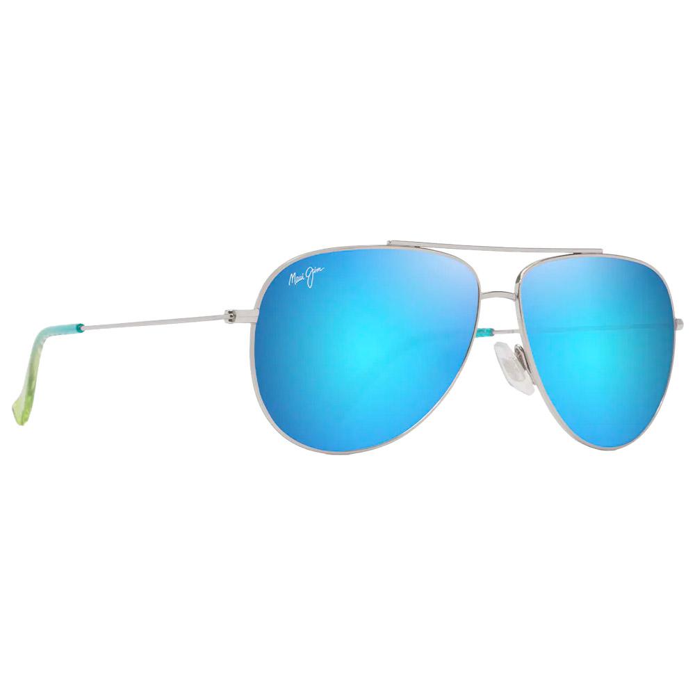 Maui Jim - Hauoli Argent Brillant Bleus Verts Bleu Hawaï MauiPure - Sunglasses