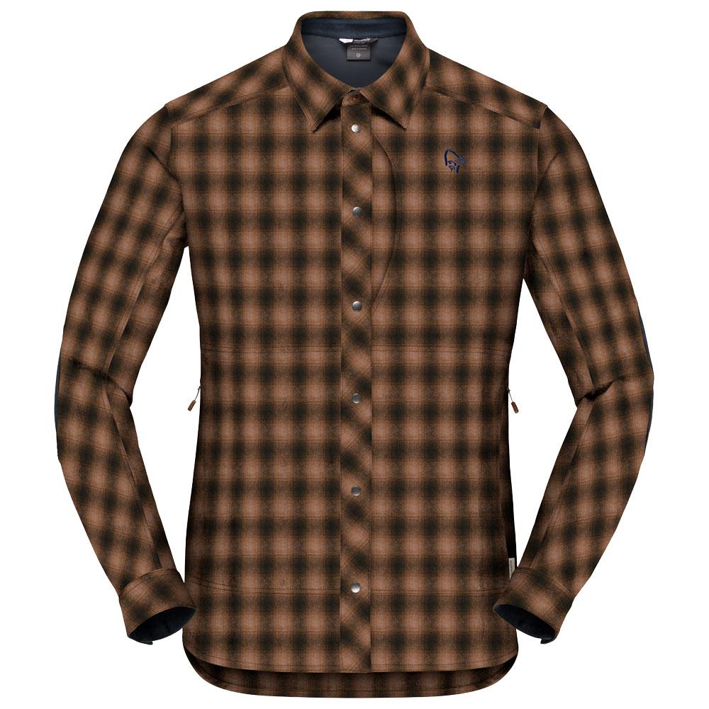 Norrona - Tamok Wool Shirt Emperador - S - Hemd - Größe S - Braun - Herren - Glisshop.de