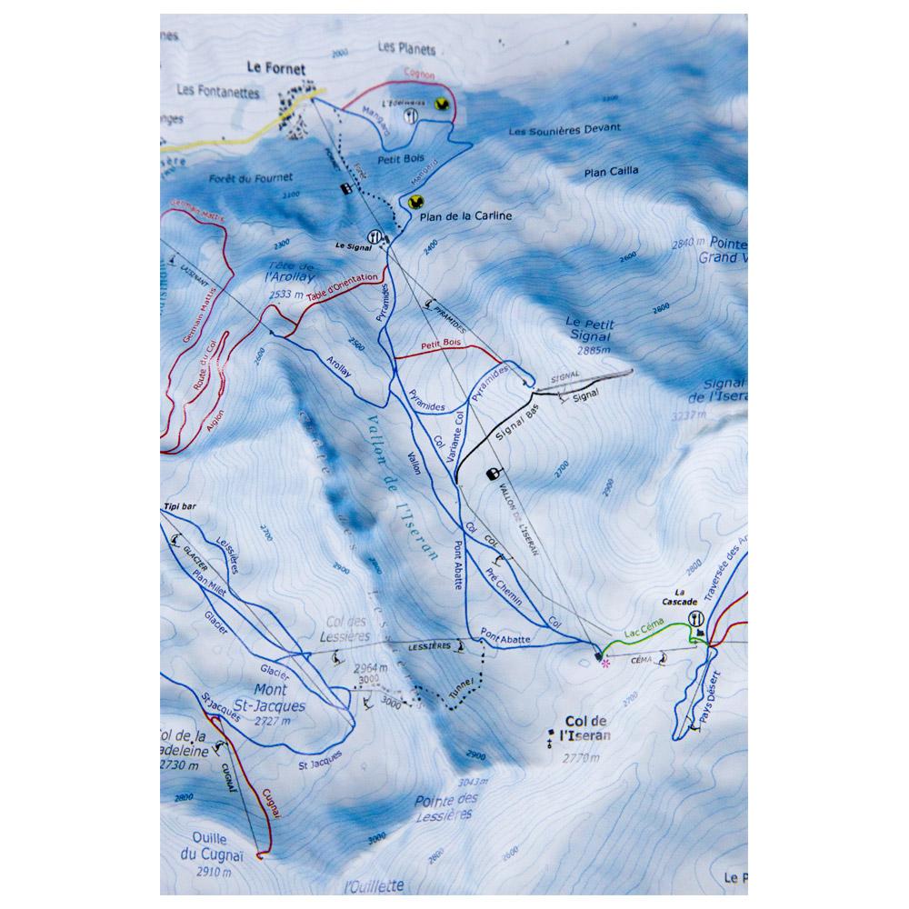 Deniveles Raised-relief map Carte Des Pistes Tignes - Val D'isere ...