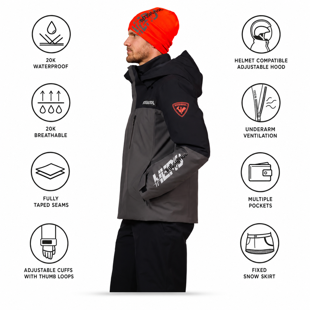 Rossignol - Hero Velika Insulated Jacket Onyx Grey - XL - Ski Jacket