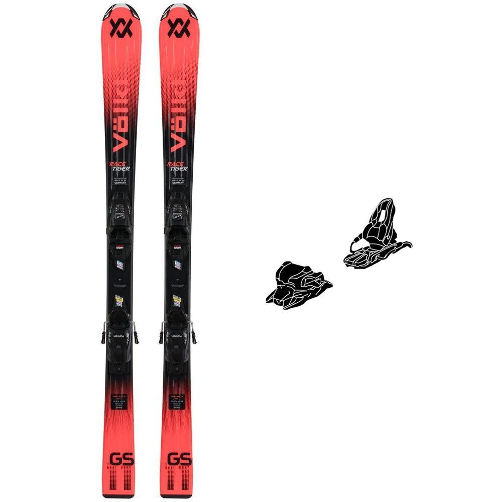 Volkl - Pack Ski Racetiger Jr Red E - 120 + 4.5 Vmotion Jr Black Anthracite - Ski - Größe 120 - Schwarz - Glisshop.de