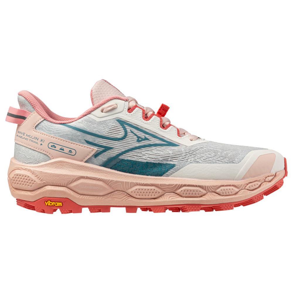 Mizuno - Wave Mujin 11 W Snow White Larkspur Faded Rode - 5.5 - Trail shoes