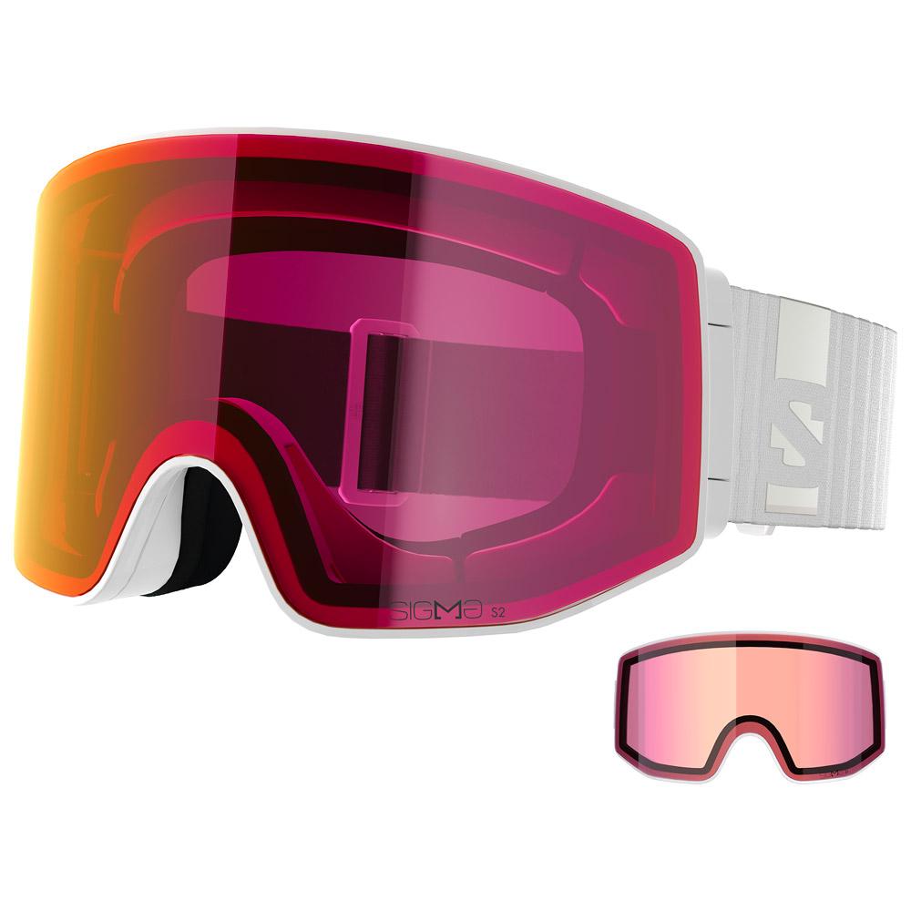 Salomon - Sentry Prime White Sigma Poppy Red + Sigma Light Blue - Goggles