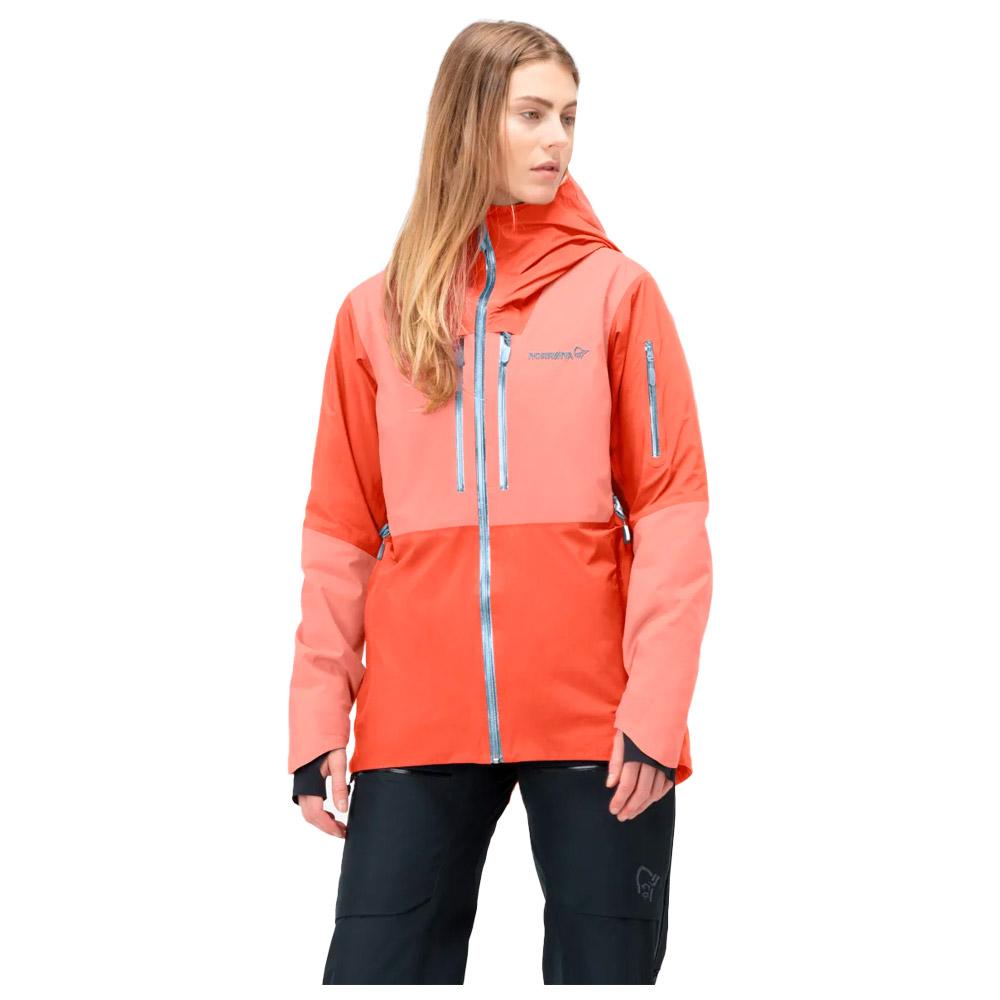 Ski Jacket Norrona Lofoten Gore Tex Thermo100 Jkt W s Orange Alert Peach Amber