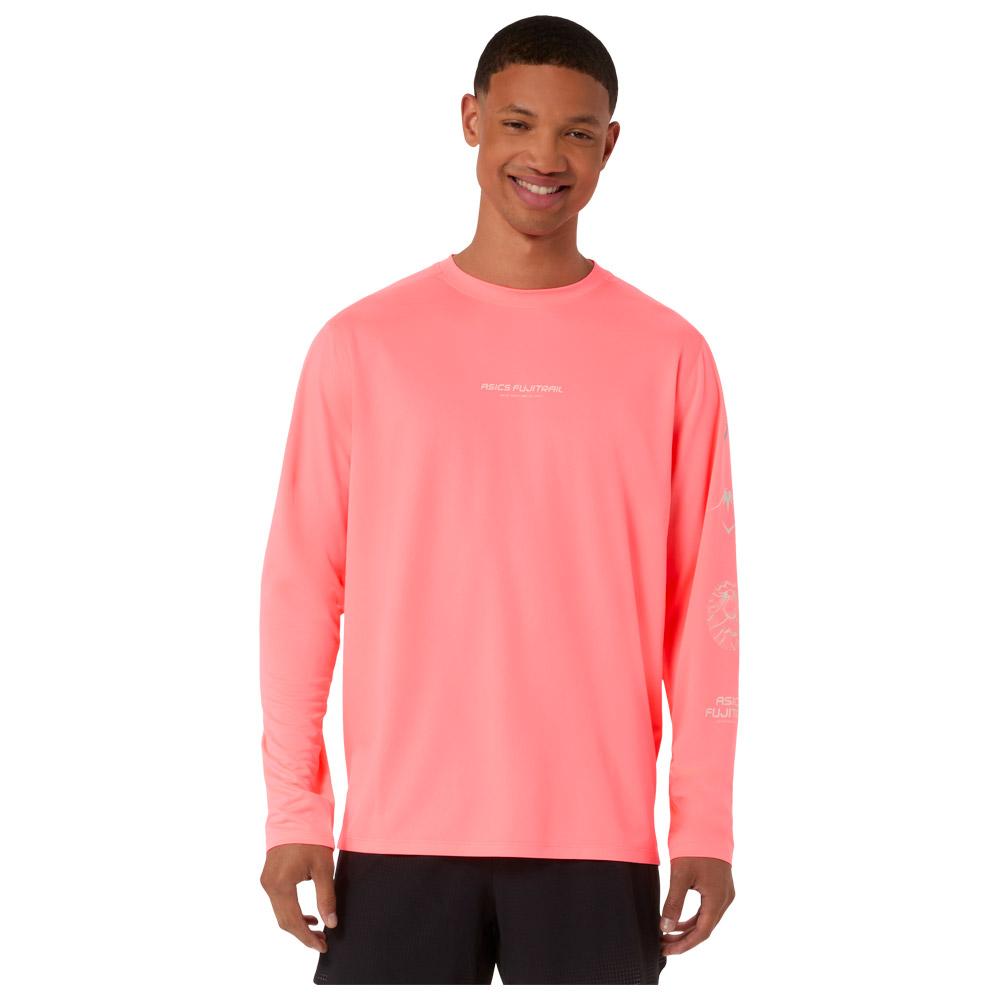 Asics - Fujitrail Logo Long Sleeve Sun Coral - L - Trail tee-shirt