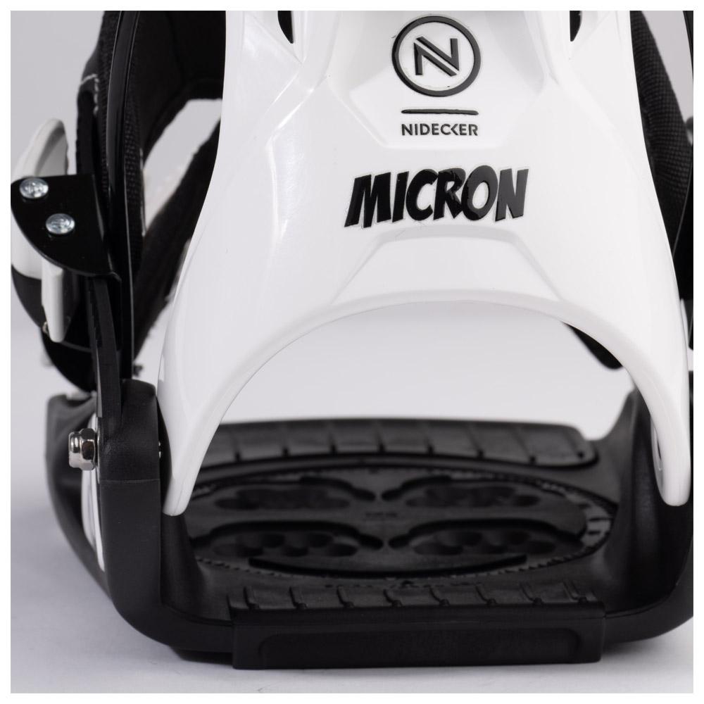 Fixations Snowboard Nidecker Flow Micron Stormtrooper Pour Enfants - Blanc, Système Rapide, Flex Souple - 4