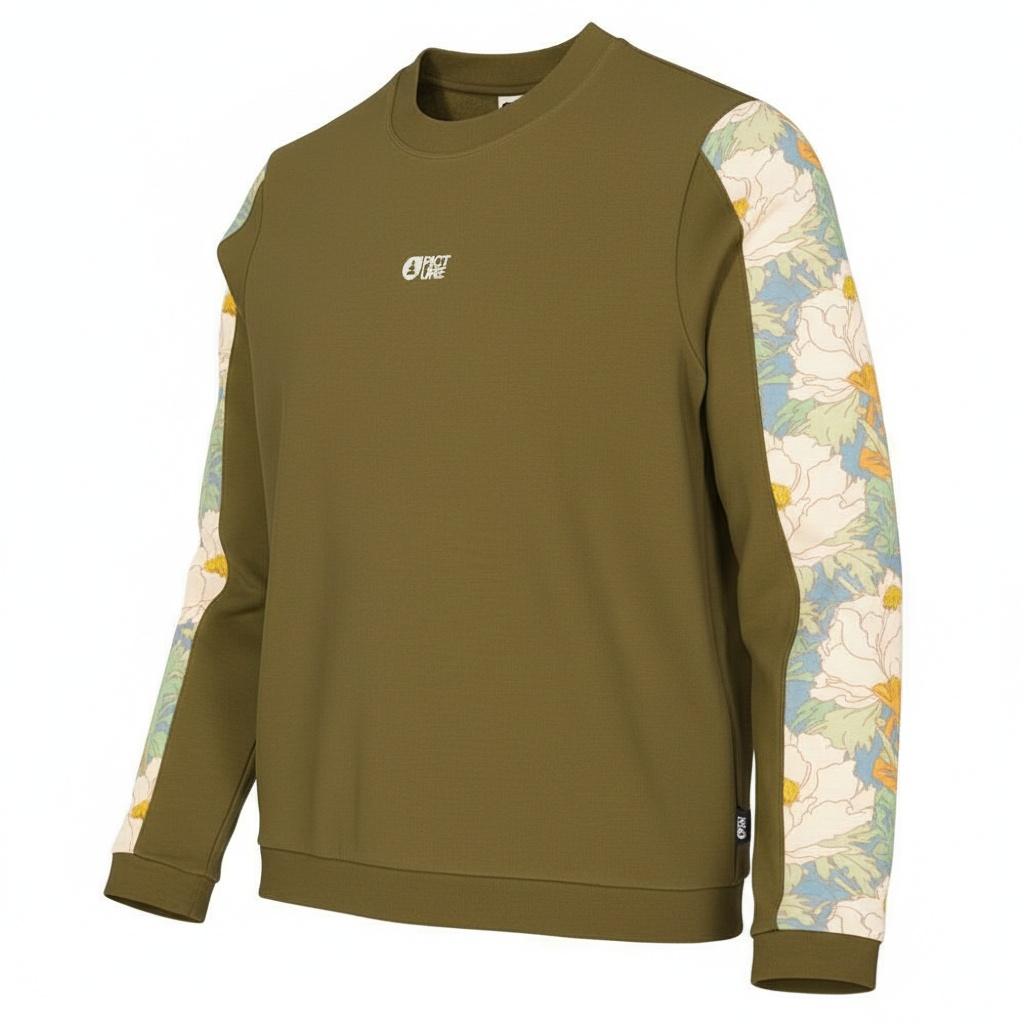 Picture - Blayr Printed Crew Tobacco Timeless Flower - M - Sweatshirt