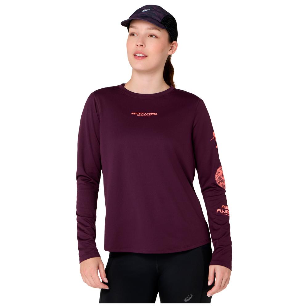 Asics - Fujitrail Logo Long Sleeve W's Dark Aubergine - S - Trail tee-shirt