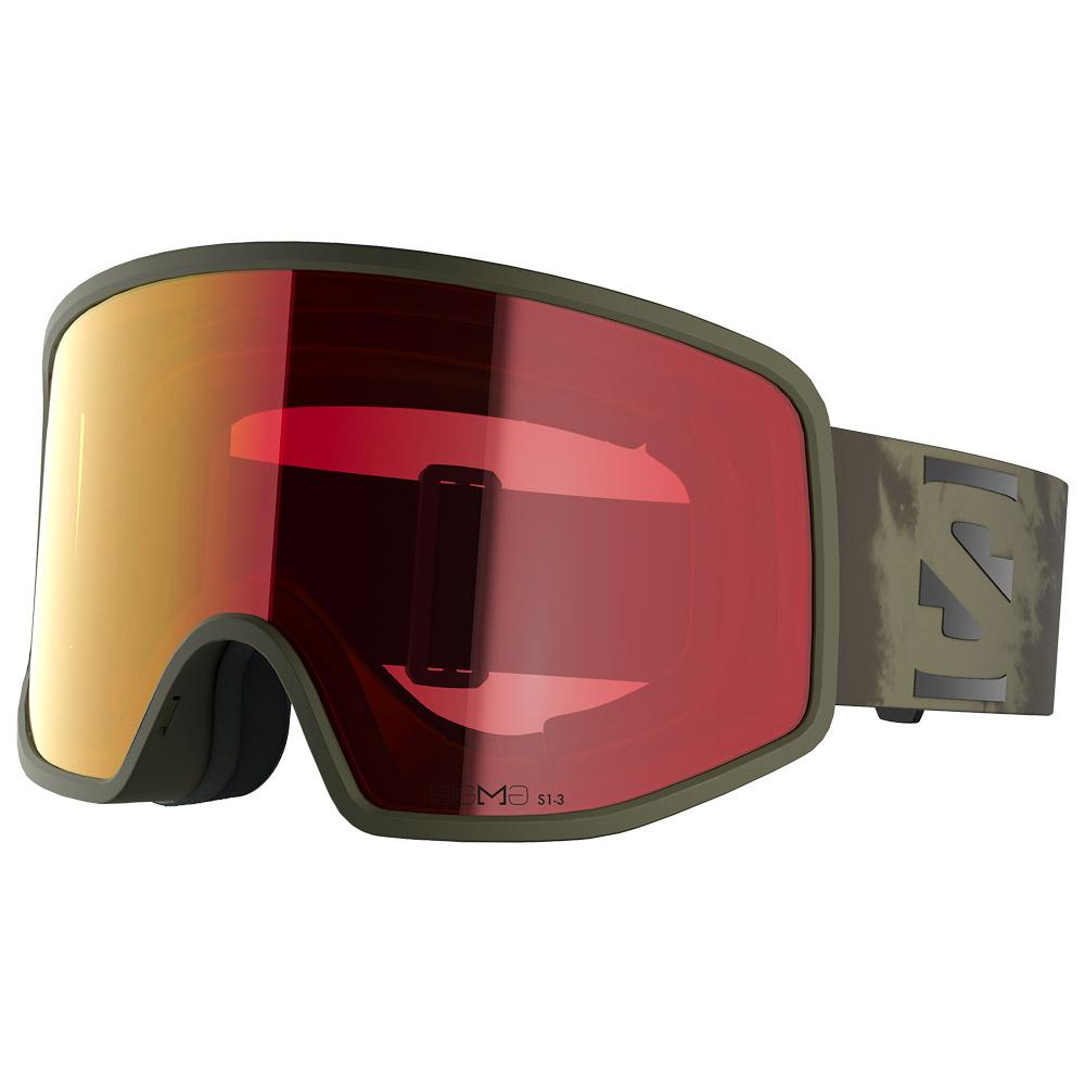 Salomon - Sentry Pro Olive Night Sigma Photo Poppy Red - Skibrille - Rot - Glisshop.de