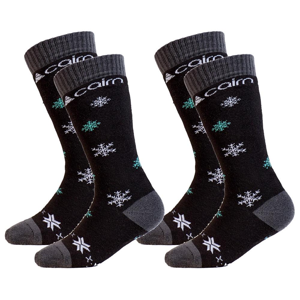 Cairn - Duo Pack Spirit Junior Black Snow - 19-22 - Socks