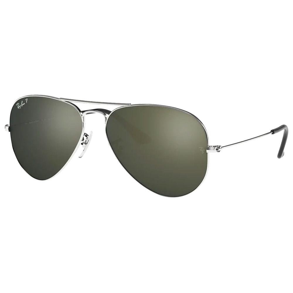 Ray Ban - RB3025 Aviator Polished Silver Grey Polarized - 58 - Sunglasses