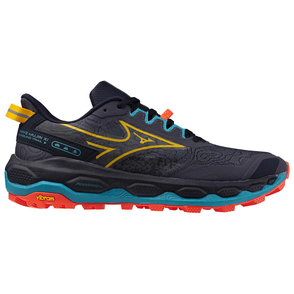 Mizuno - Wave Mujin 11 Odysseygray Citrus Fierycoral2 - 7.5 - Trailrunning-Schuhe - Größe 7.5 - Odysseygray Citrus FierycGoldal2 - Herren - 