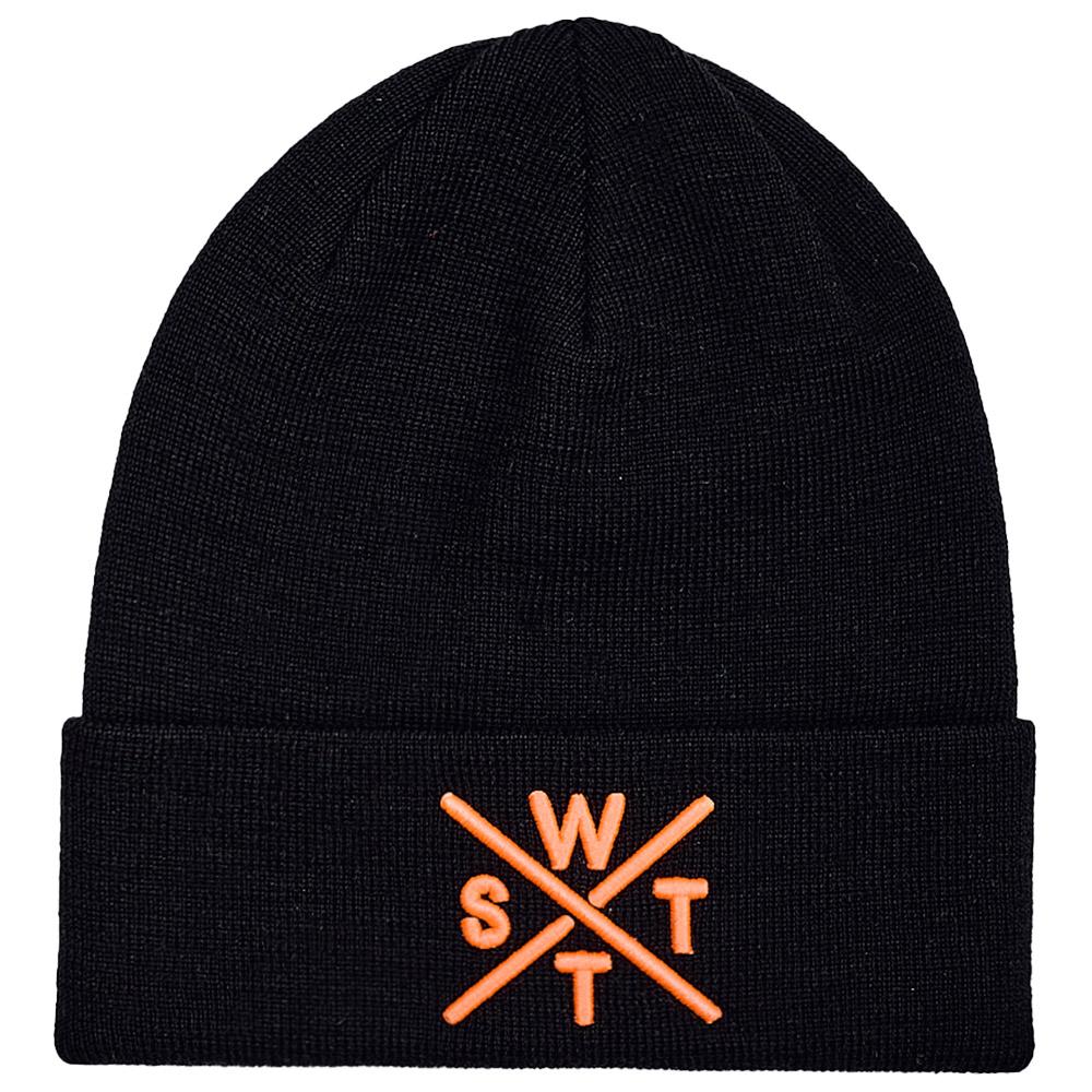 Watts - Piano Cuffed Beanie Junior Black Fluo Orange - Beanies