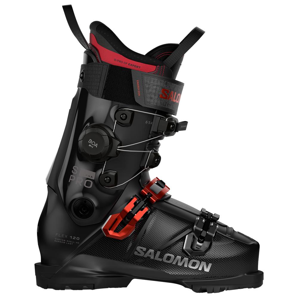 Salomon - S/Pro Alpha C Boa 120 Black Samba Met. Dark Grey Met. - 25-25.5 - Ski boots