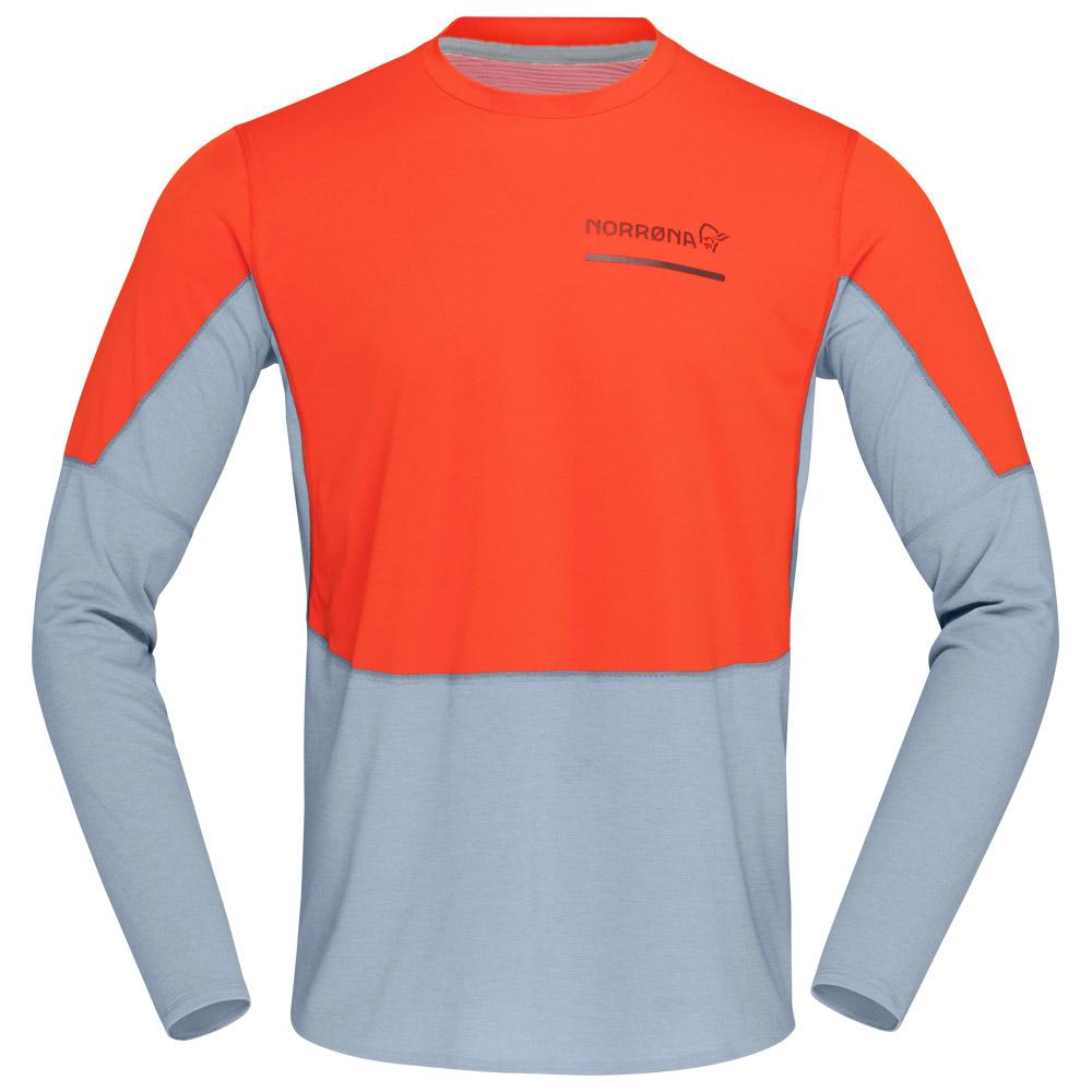 Norrona - senja equaliser lightweight Long sleeve M's Arednalin - M - Trail T-Shirt - Größe M - Rot - Herren - Glisshop.de