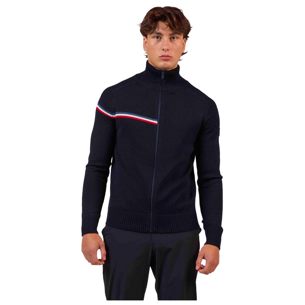 Rossignol - Odysseus Full Zip Merino Dark Navy - L - Pullover - Größe L - Blau - Herren - Glisshop.de
