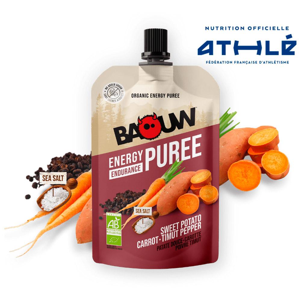 Baouw - Compotes Energétiques Bio 90g Patate Douce - Carotte - Poivre Timut - Energy pouch