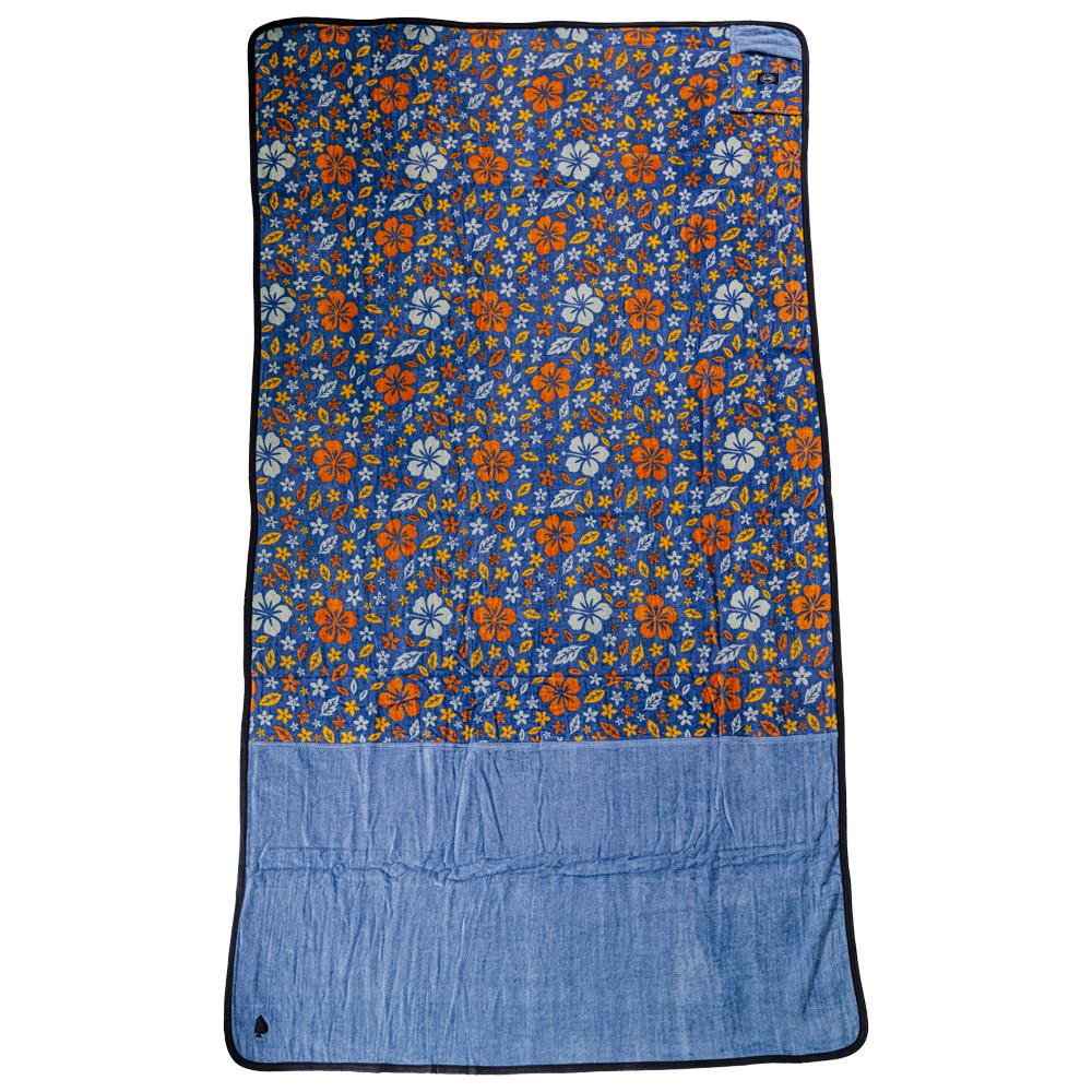 All-In - Large Beach Towel Flore Blue -
