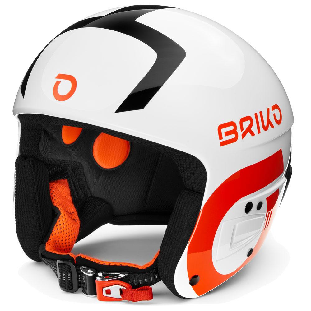 Briko Helmet Vulcano Fis 6.8 Fluid Mimpact S White Black Orange General View Briko Helmet Vulcano Fis 6.8 Fluid Mimpact S White Black Orange General View