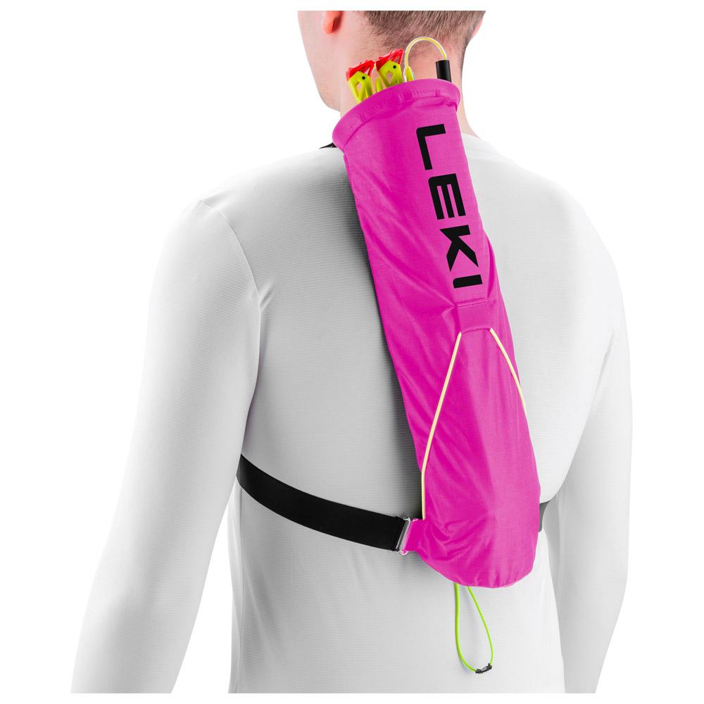 Leki - Trail Running Quiver Neon Pink Black - Portabastoncini - Schwarz - Glisshop.de