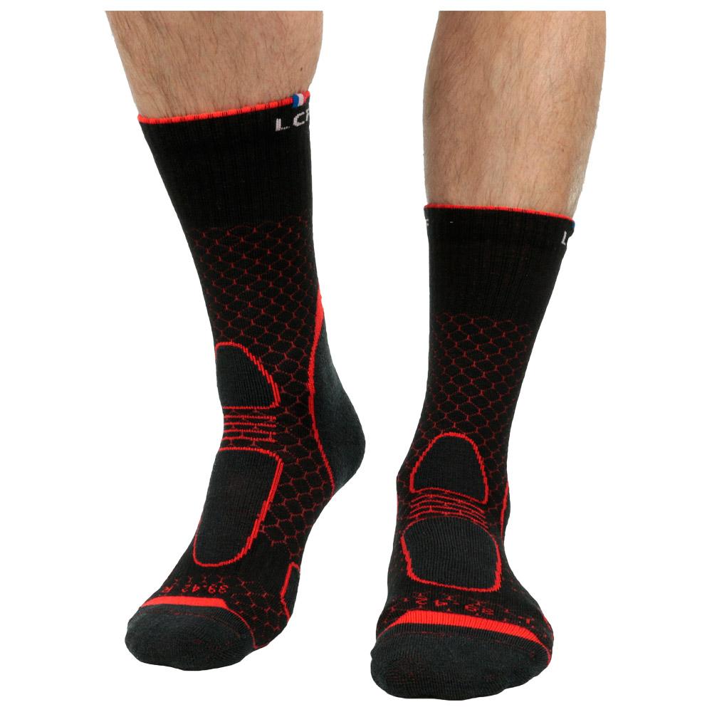 La Chaussette de France - Trekker High Noir Rouge - 39-42 - Socken - Größe 39-42 - Schwarz - Glisshop.de