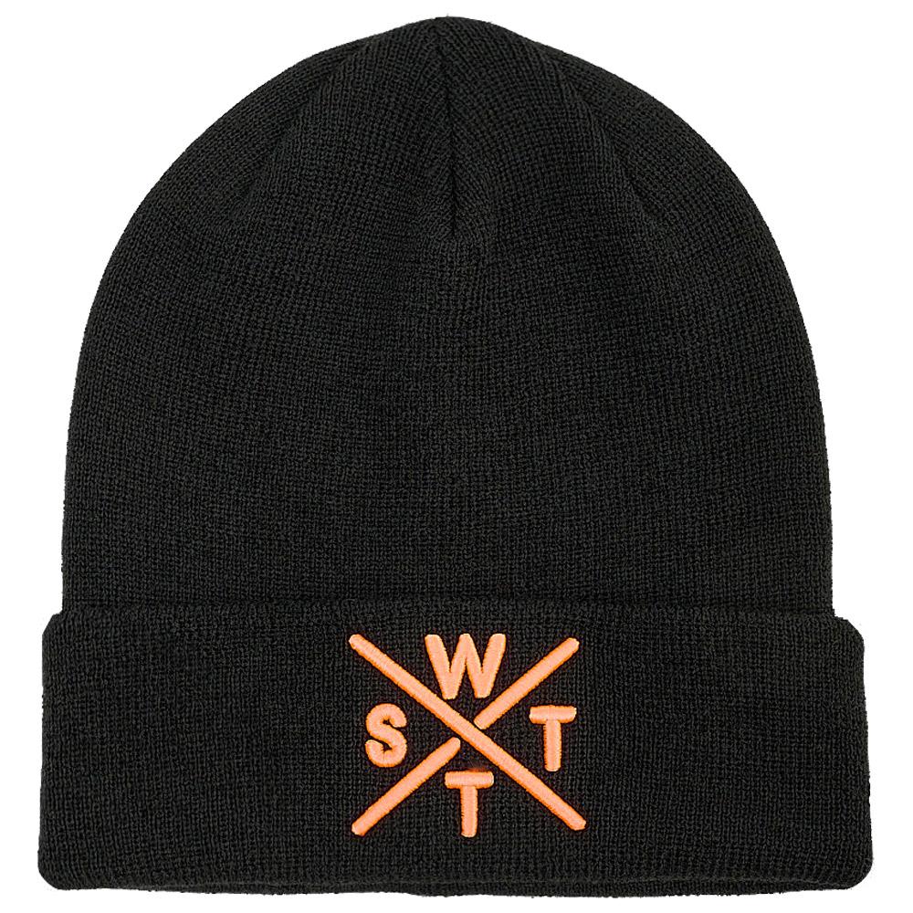 Watts - Piano Cuffed Beanie Black Fluo Orange - Beanies