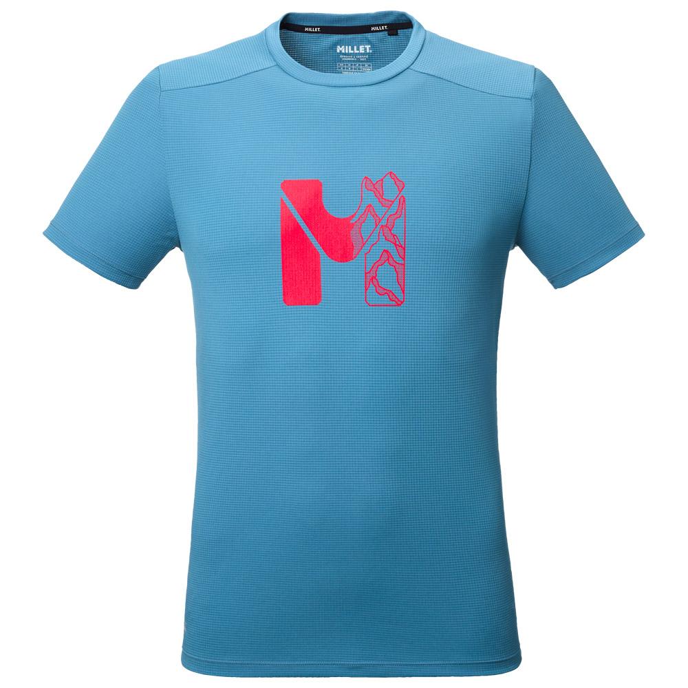 Millet - Kamet Map Short Sleeve Coronet Blue - M - Hiking tee-shirt