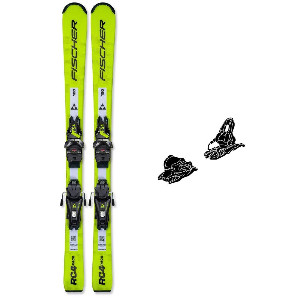 Fischer - Pack Ski RC4 Race Jr (100-120) - 110 + Fs4 Gw Ca Jrs Br.80 Black Yellow - Ski