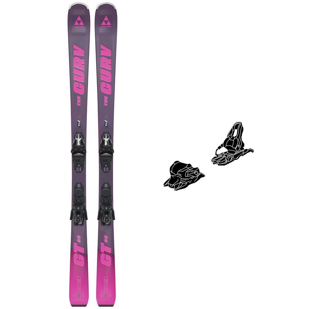 Fischer - Pack Ski The Curv Gt 80 Ws Twin Powerrail - 166 + Rsw 11 Gw Powerrail Br. 85 Solid Black Black - Ski