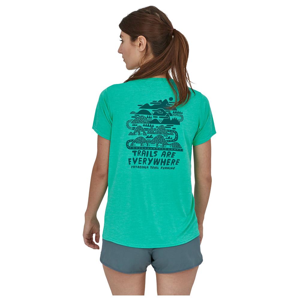 Patagonia Tee Shirt Cap Cool Daily Graphic Trails Everywhere Fresh Teal X Dye Summer 2022 Glisshop