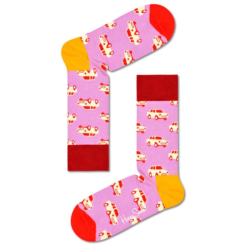 Happy Socks - Car Lilas - 36-40 - Socken - Größe 36-40 - Rosa - Glisshop.de