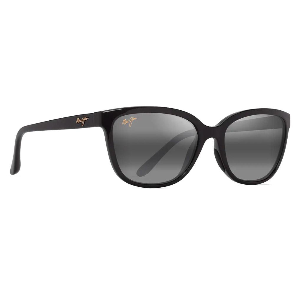Maui Jim - Honi Noir Brillant Neutral Grey Minéral Superthin - Sonnenbrille - Schwarz - Damen - Glisshop.de