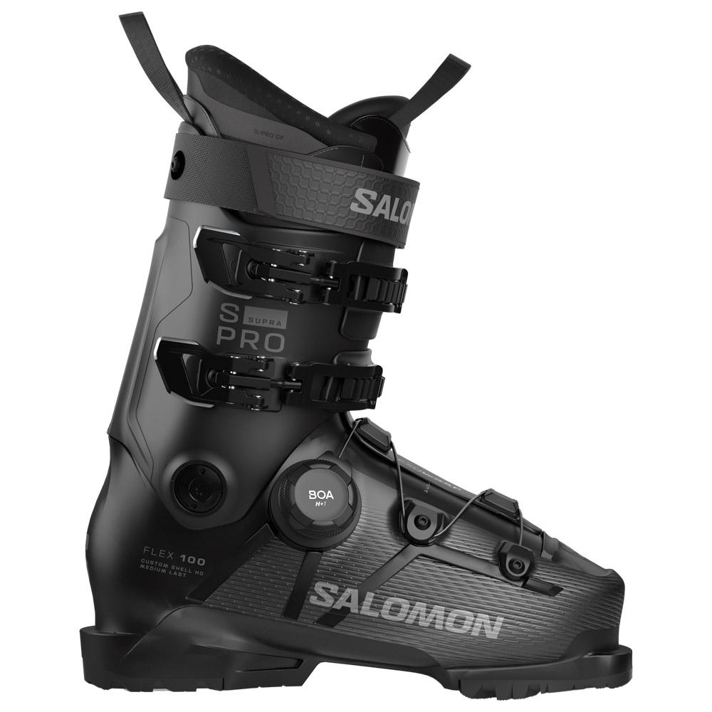 Salomon - S/Pro Supra S Boa 100 Black Beluga Met. Dark Grey Met. - 31-31.5 - Ski boots